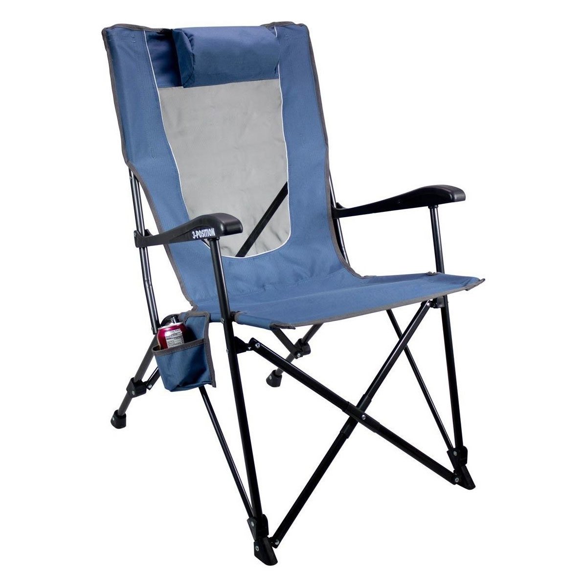 GCI Outdoor Recliner™ 3 Kademeli Katlanır Kamp Sandalyesi Mavi