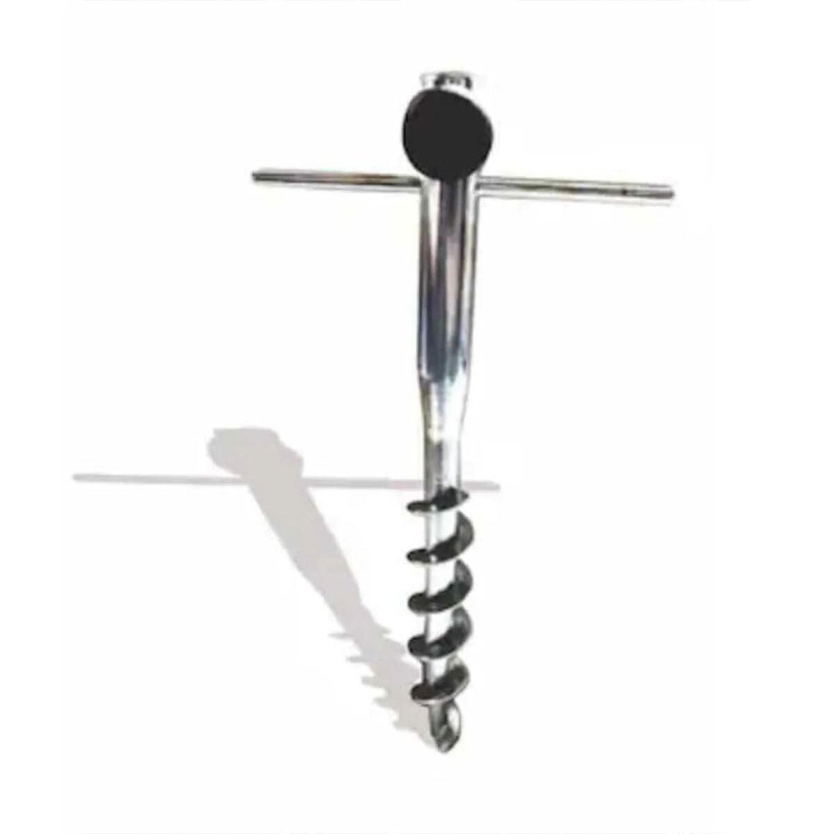 Burgulu Metal Sıkma Aparatlı Plaj Şemsiye Kazığı 40 CM