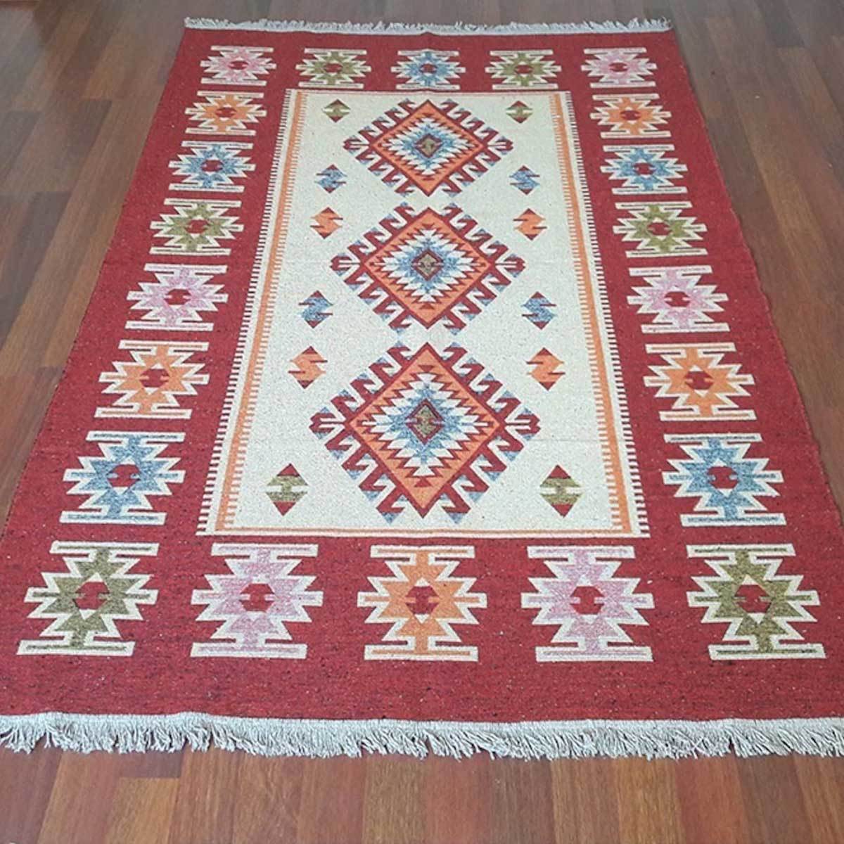 Leva House Çift Taraflı Antik Tarz Eşme Desen Kilim 160x250cm