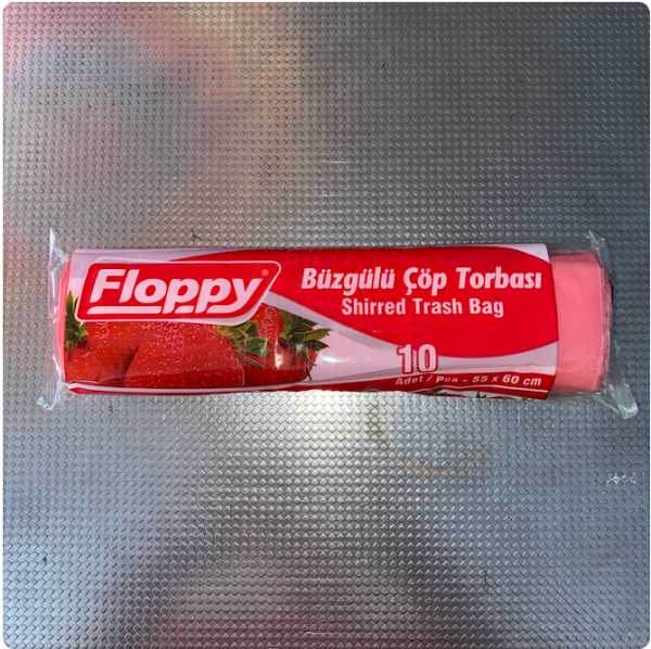 Floppy Çilek Kokulu Büzgülü Çöp Torbası 55x60cm 10 Adet