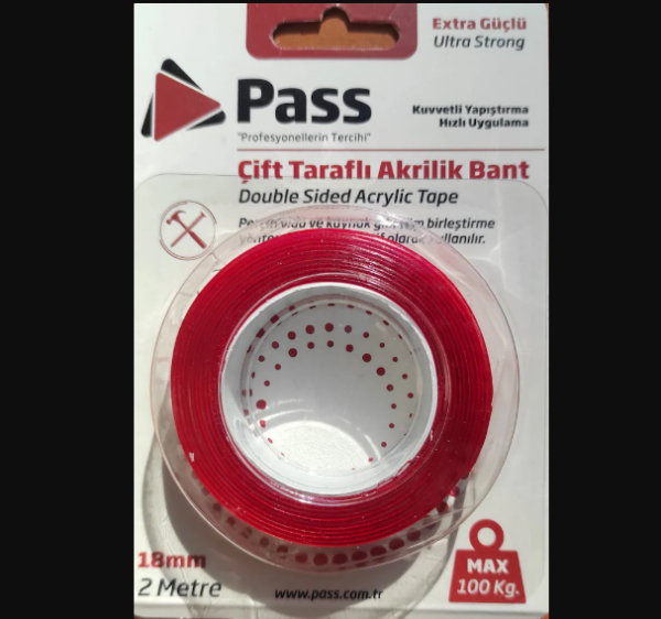 Pass Çift Taraflı Akrilik Bant 2m