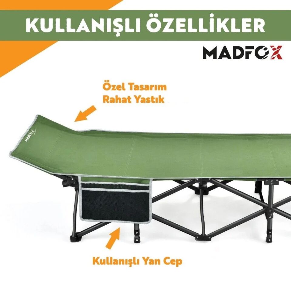 Madfox SteelRest Çelik Katlanır Kamp Yatağı Kampet