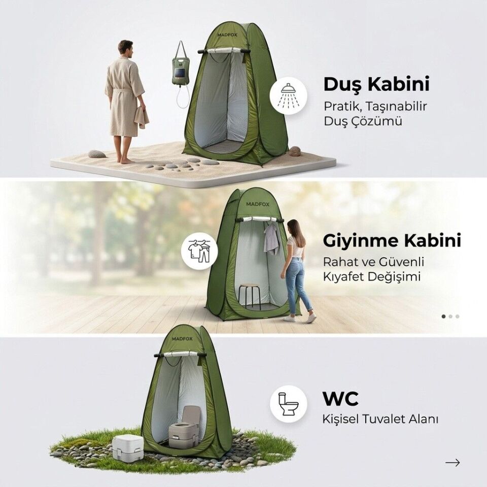 Madfox SoloPeak Pop-UP Duş, WC ve Giyinme Çadırı Yeşil