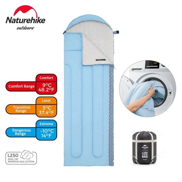 Naturehike Zarf Tarzı Kapüşonlu Uyku Tulumu -10°C Gri Right