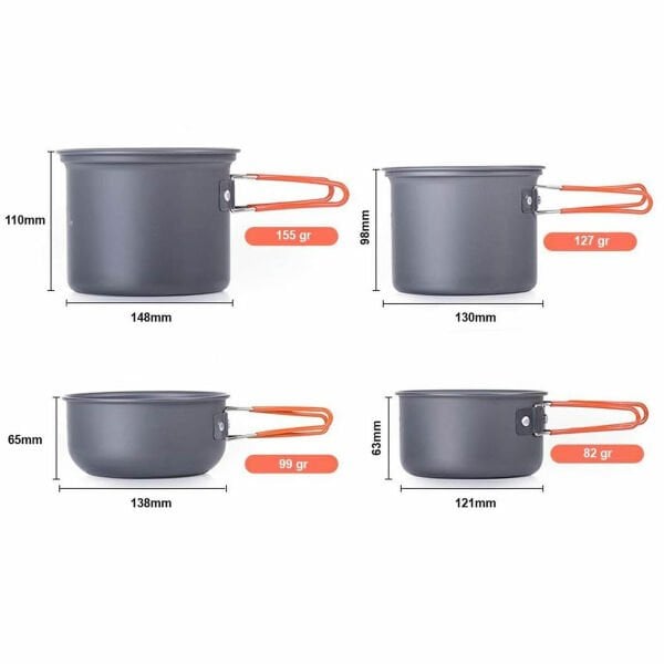 Naturehike 4in1 Kamp Yemek Pişirme Seti
