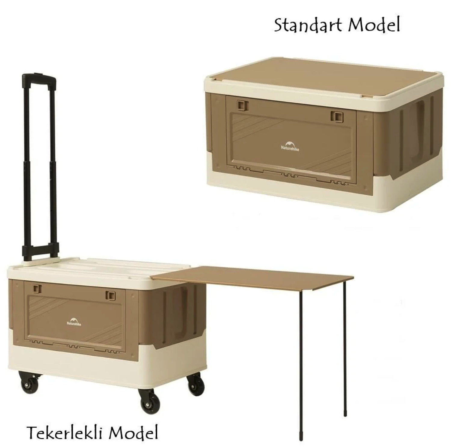 Naturehike A-Box (PP) Kapaklı Katlanır Saklama Kutusu Tekerlekli - Masalı - 42 L [ Seyahat Organizatörü ]