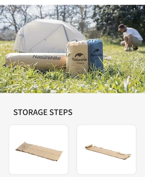 Naturehike Ultralight Çift Kişilik Şişme Kamp Matı 185*130*2.5 cm Sarı