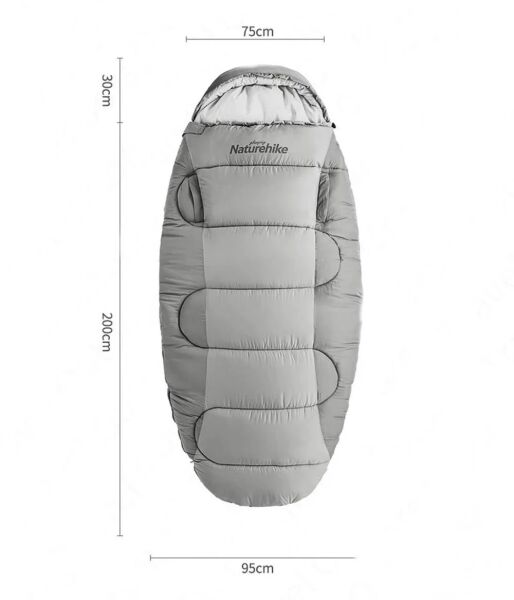 Naturehike PS400 Oval Ultralight Uyku Tulumu -12°C ( Cloudy Grey ) Left