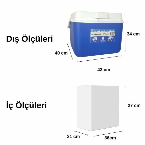 Freeze Peak 26 L Soğutucu Buzluk 28 QT Mavi