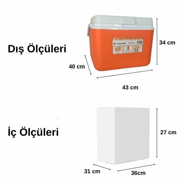 Freeze Peak 26 L Soğutucu Buzluk 28 QT Turuncu