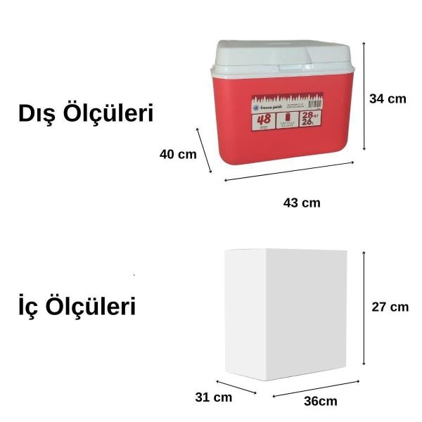 Freeze Peak 26 L Soğutucu Buzluk 28 QT Kırmızı