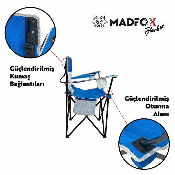 Madfox Harbor Katlanır Kamp Sandalyesi Mavi