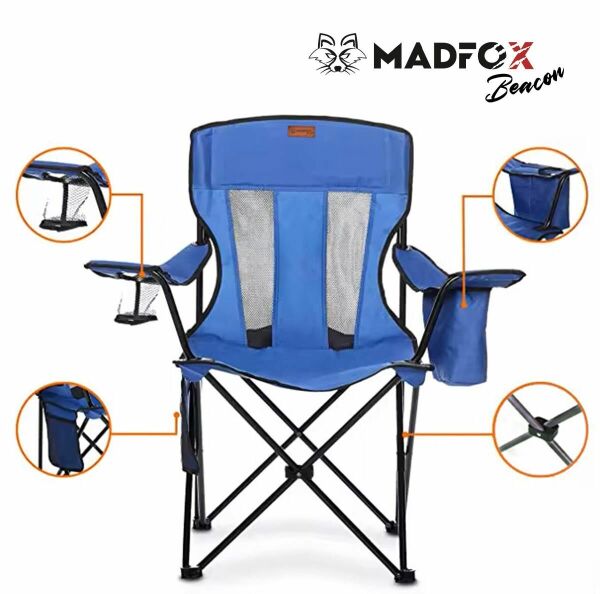 Madfox Beacon Katlanır Kamp Sandalyesi Mavi