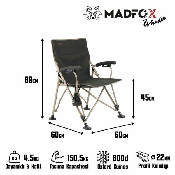 Madfox Warden Katlanır Kamp Sandalyesi Yeşil