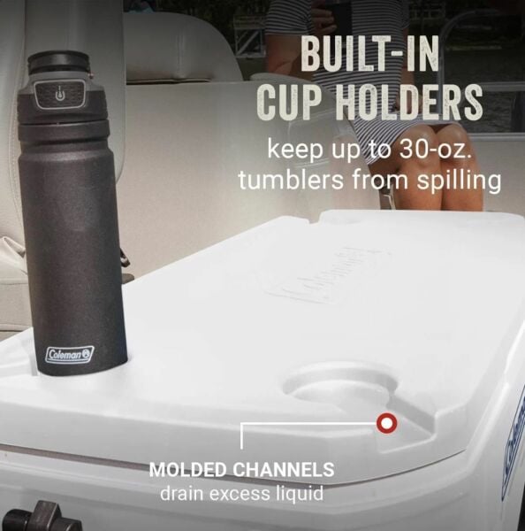 Coleman Xtreme Wheeled 100 QT Tekerlekli Soğutucu Marine Buzluk 94.6 Lt Beyaz