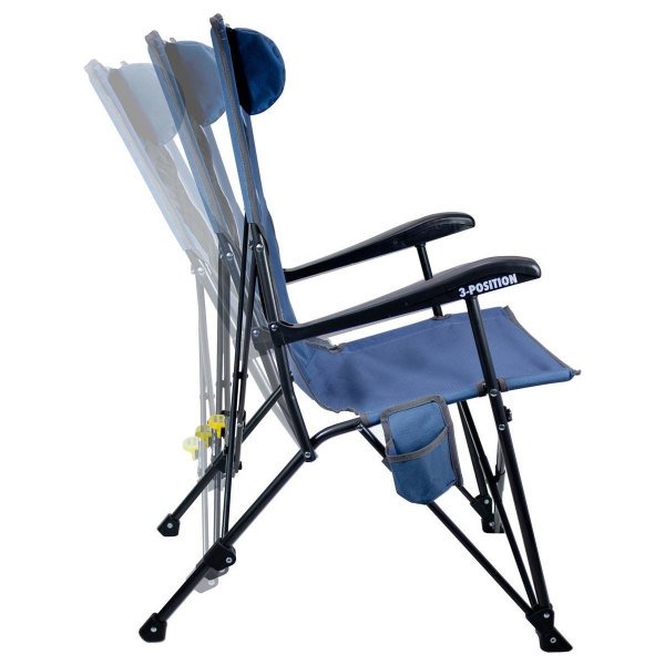GCI Outdoor Recliner™ 3 Kademeli Katlanır Kamp Sandalyesi Mavi
