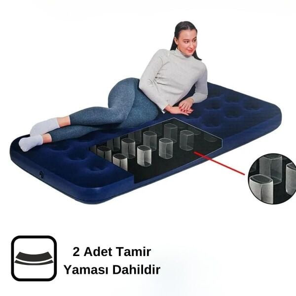 Madfox Tritech Luftbett Tek Kişilik Şişme Yatak 188*73 cm