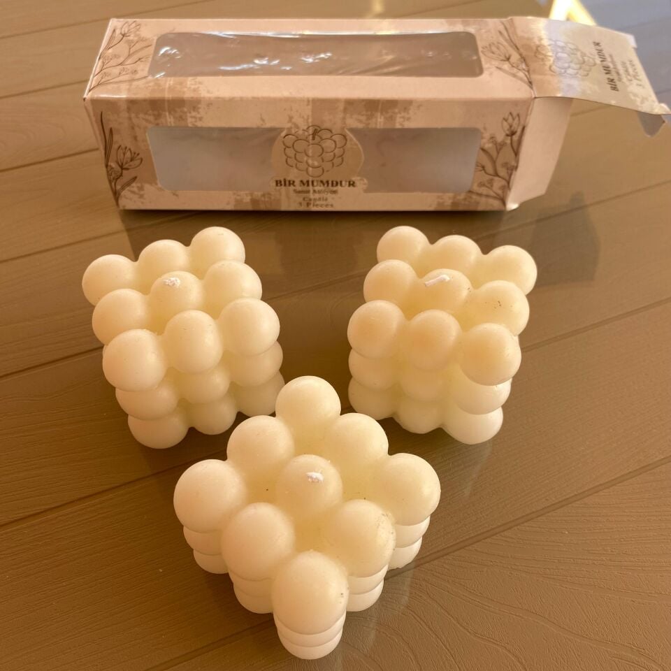 Mum Seti 3lü 6*6*6 cm - Kokusuz