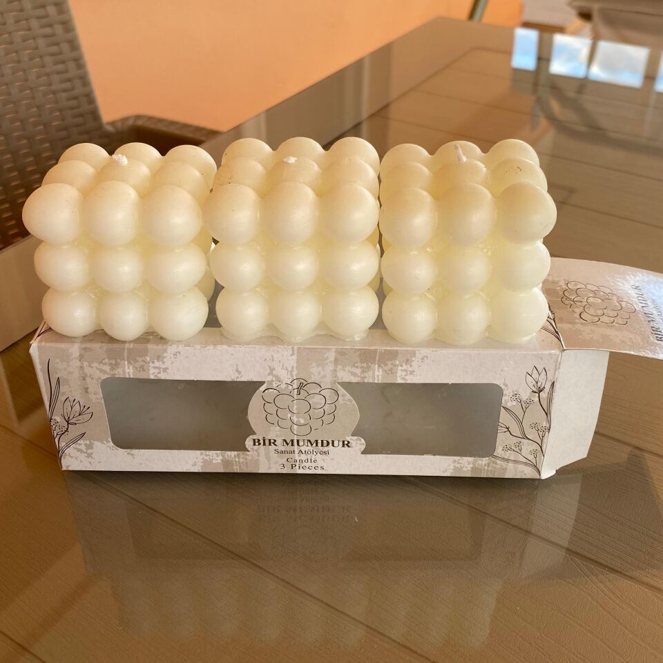 Mum Seti 3lü 6*6*6 cm - Kokusuz