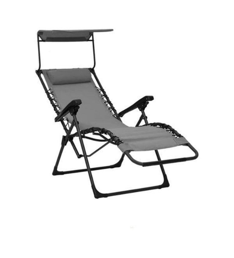 Leva Katlanır Gölgelikli Sehpalı Yatar Şezlong - Krem