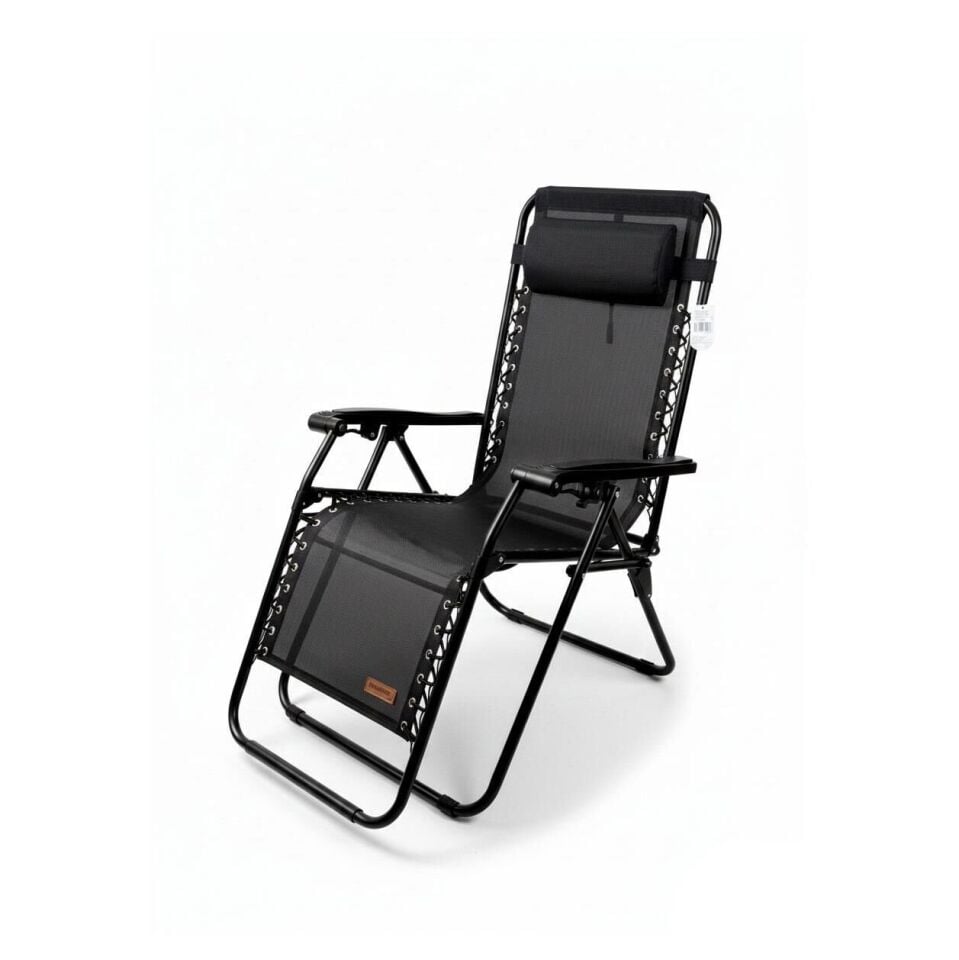 Madfox EasyRest Katlanır Şezlong Sandalye Siyah