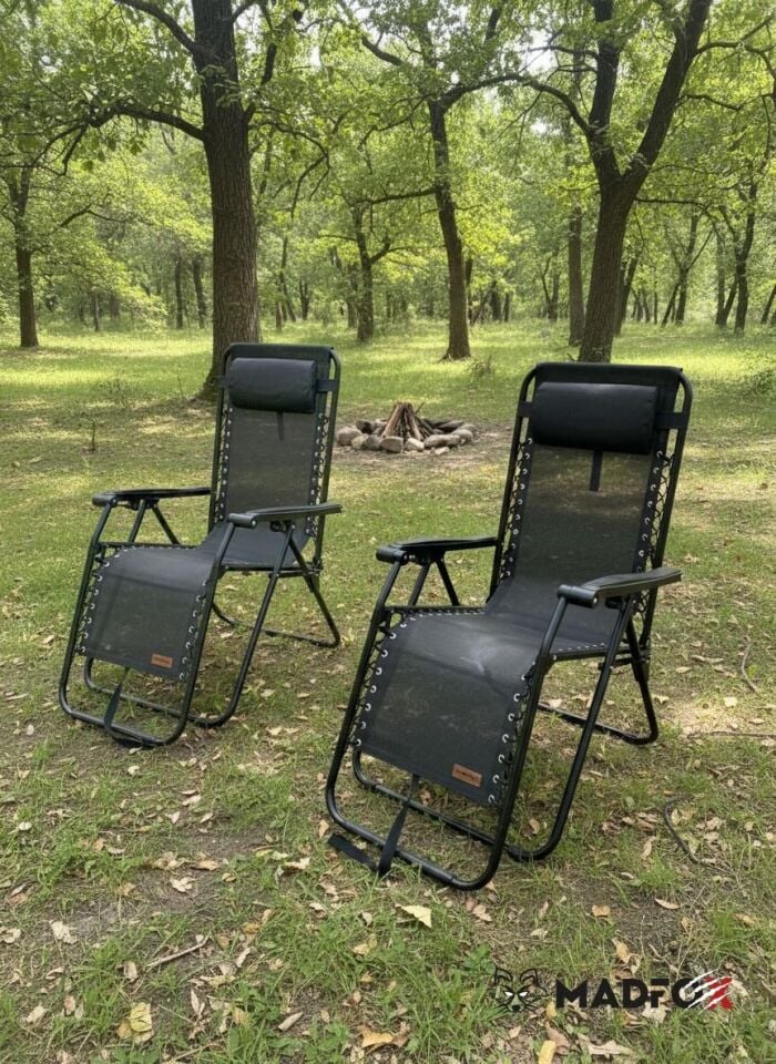 Madfox EasyRest Katlanır Şezlong Sandalye Siyah