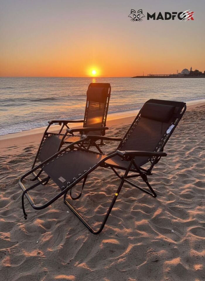 Madfox EasyRest Katlanır Şezlong Sandalye Gri