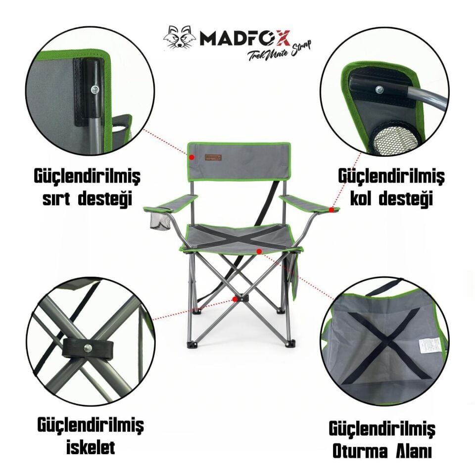 Madfox TrekMate Strap Katlanır Outdoor Koltuk Yeşil