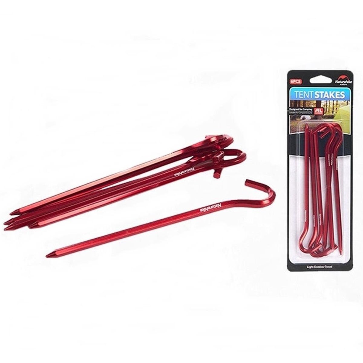 Naturehike Alüminyum Çadır Kazığı 18cm 6 Adet (Kırmızı)