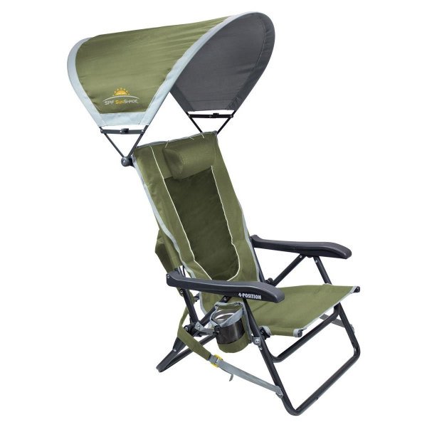 GCI SunShade Backpack 4 Kademeli Güneşlikli Katlanır Kamp Sandalyesi Yeşil