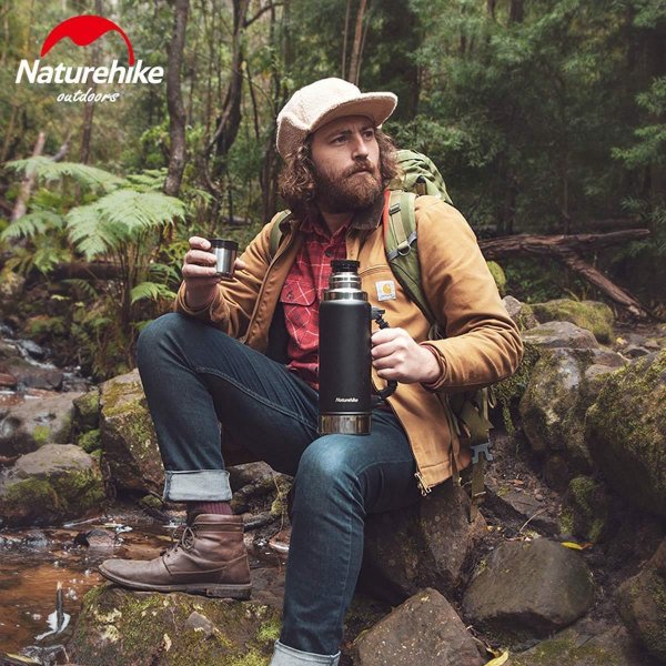 Naturehike Q-9H Paslanmaz Çelik Vakumlu Termos 2200 ML (Siyah)