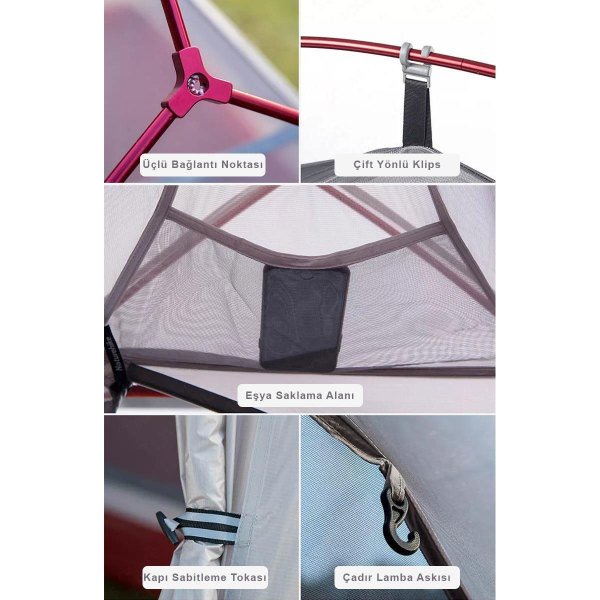 Naturehike Cloud UP-3 Ultralight 3 Kişilik Kamp Çadırı (Turuncu)