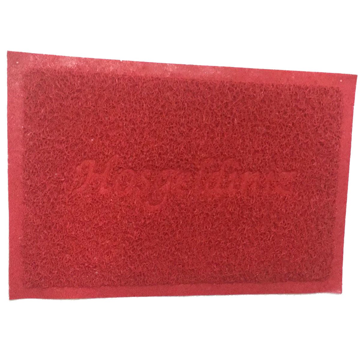 Kaydırmaz Tabanlı Kıvırcık Paspas Dezenfektan Lastik Paspas 40x60cm KIRMIZI