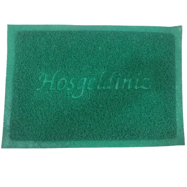 Kaydırmaz Tabanlı Kıvırcık Paspas Dezenfektan Lastik Paspas 40x60cm YEŞİL