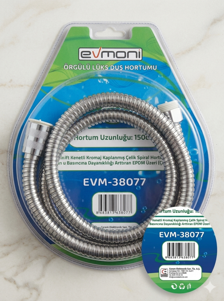 Evmoni Duş Hortumu Örgülü 150 cm