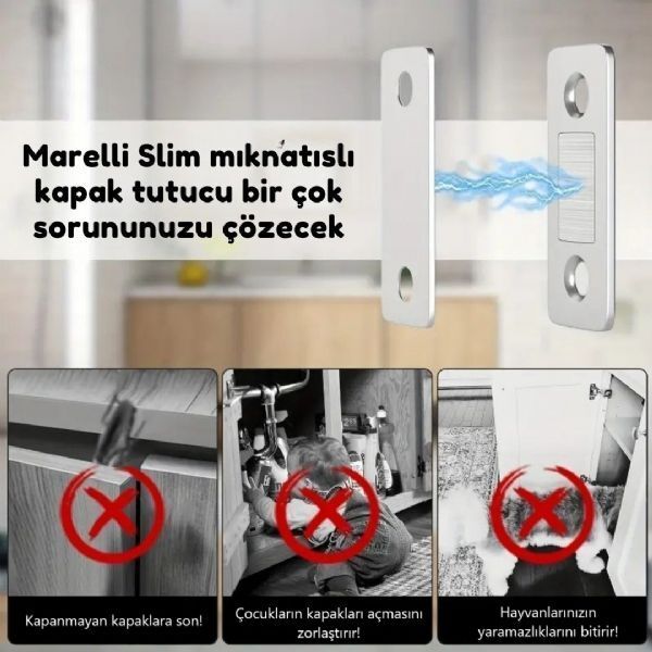 Marelli Slim Mıknatıslı Kapak Tutucu 4lü
