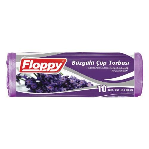 Floppy Lavanta Kokulu Büzgülü Çöp Torbası 55x60cm 10 Adet