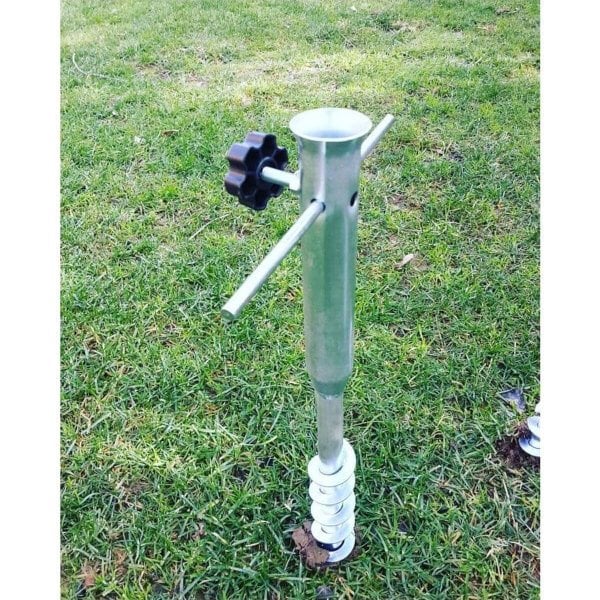 Burgulu Metal Sıkma Aparatlı Plaj Şemsiye Kazığı 40 CM