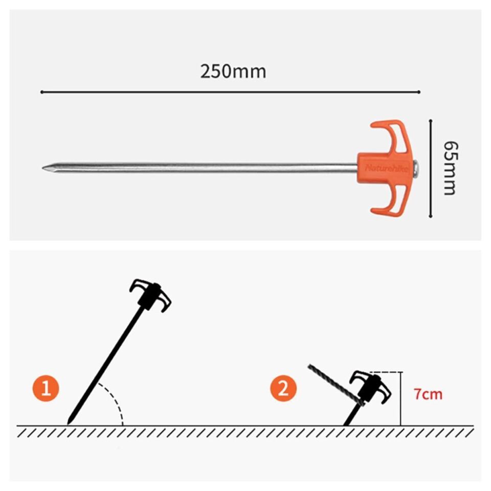 Naturehike Galvaniz Çadır Kazığı 2Adet 25cm