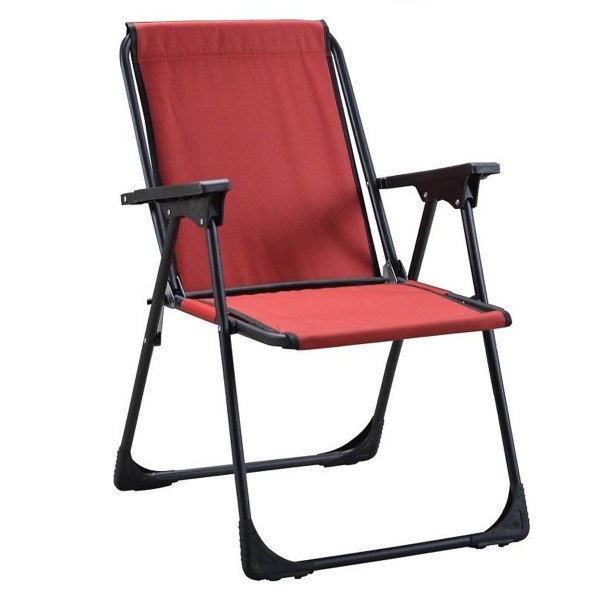 Leva House Katlanır Plastik Kollu Lüks Kamp Sandalyesi KIRMIZI
