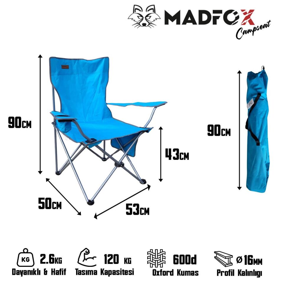 Madfox CampSeat X90 Katlanır Kamp Sandalyesi (Taşıma Çantalı)